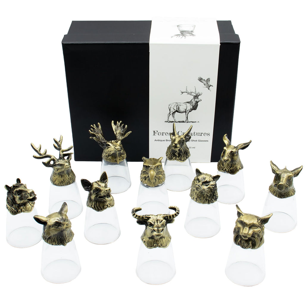 gift-set-of-12-bottom-up-shot-glasses-25ml-forest-mystical-creatures-antique-bronze395