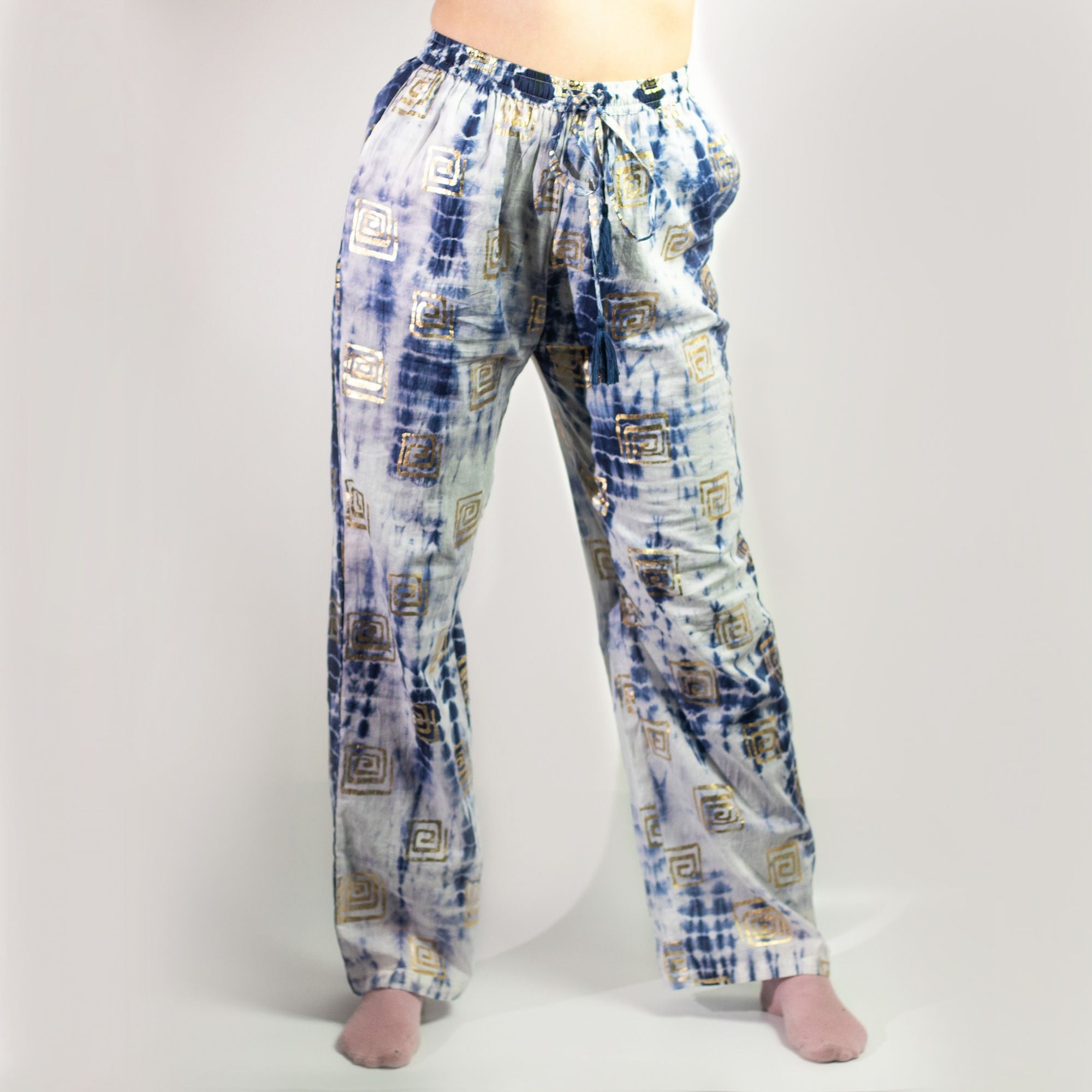 nomad-sari-lounge-pants-lxl-blue-tie-dye-with-gold-greek-motif789