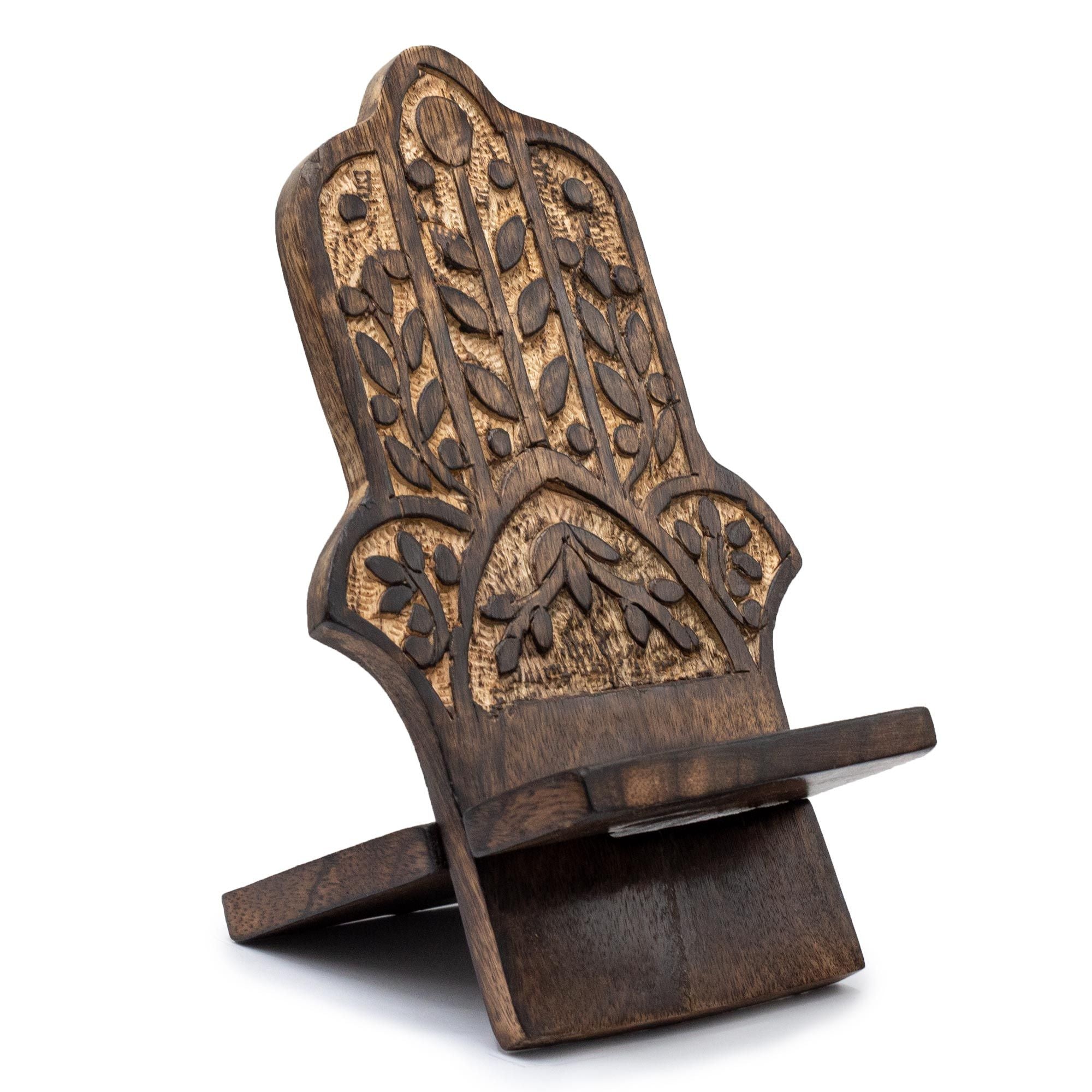 wooden-carved-phone-stand-hamsa399