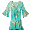nomad-sari-turquoise-gold-coral-print-dress-ml384