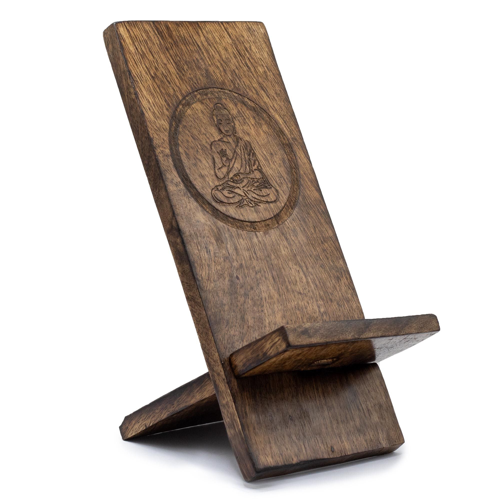 wooden-carved-phone-stand-buddha403