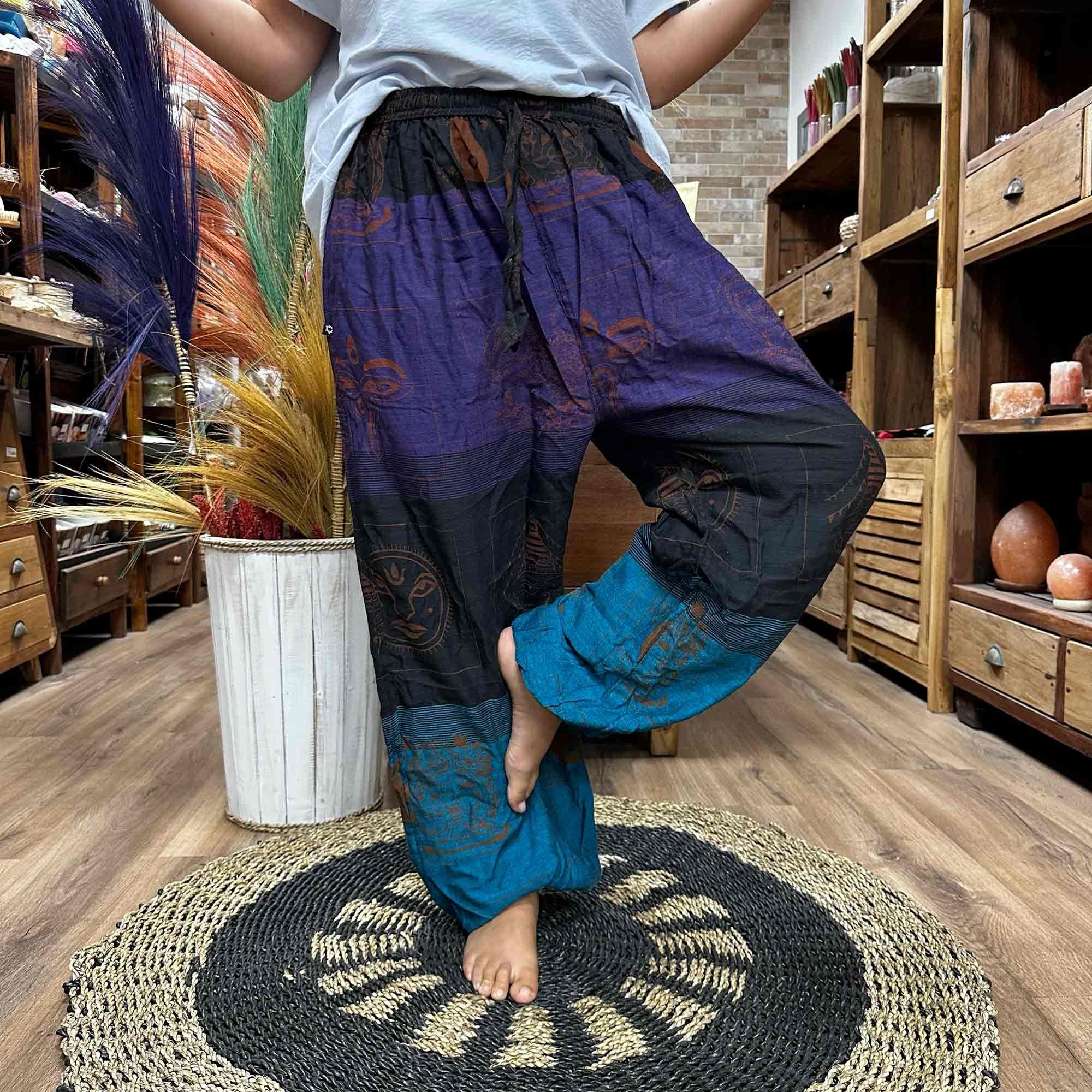 yoga-and-festival-pants-high-cross-himalayan-print-on-purple782