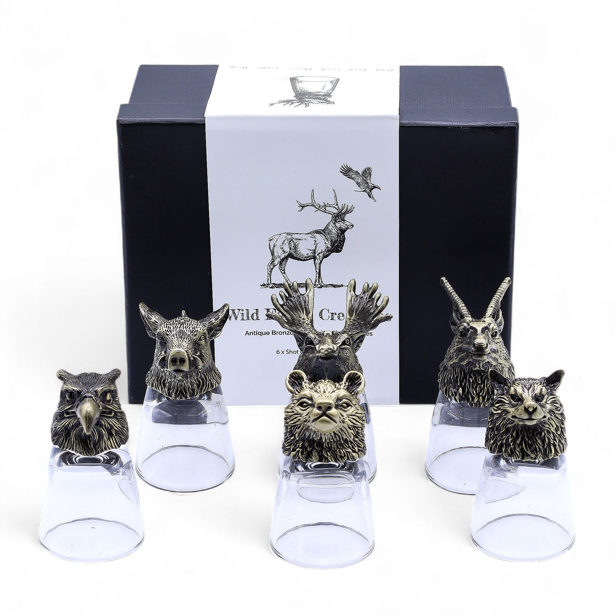 gift-set-of-6-shot-glasses-50ml-wild-forest-creatures-antique-bronze393
