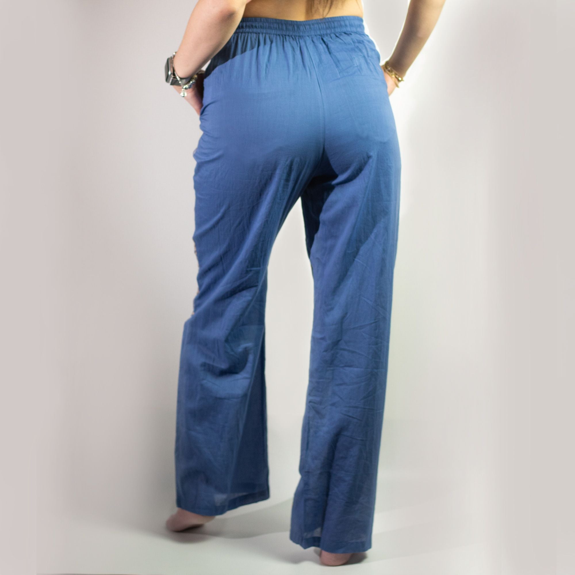nomad-sari-lounge-pants-lxl-rich-blue-with-hand-painted-gold-evil-eye-design788