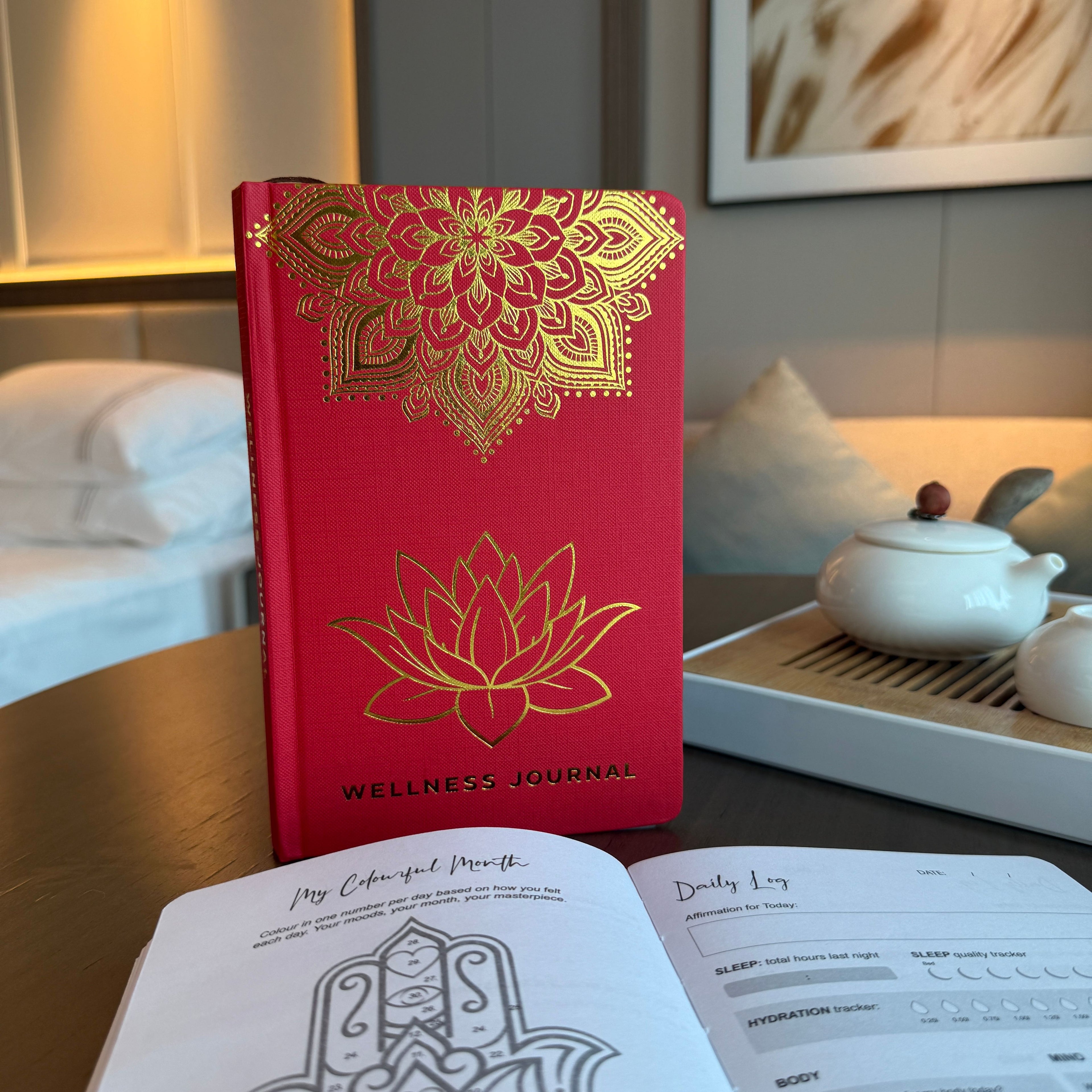 red-wellness-journal-120-pages-golden-mandala-and-lotus667