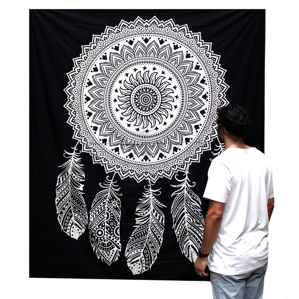 bw-double-cotton-bedspread-wall-hanging-dreamcatcher733
